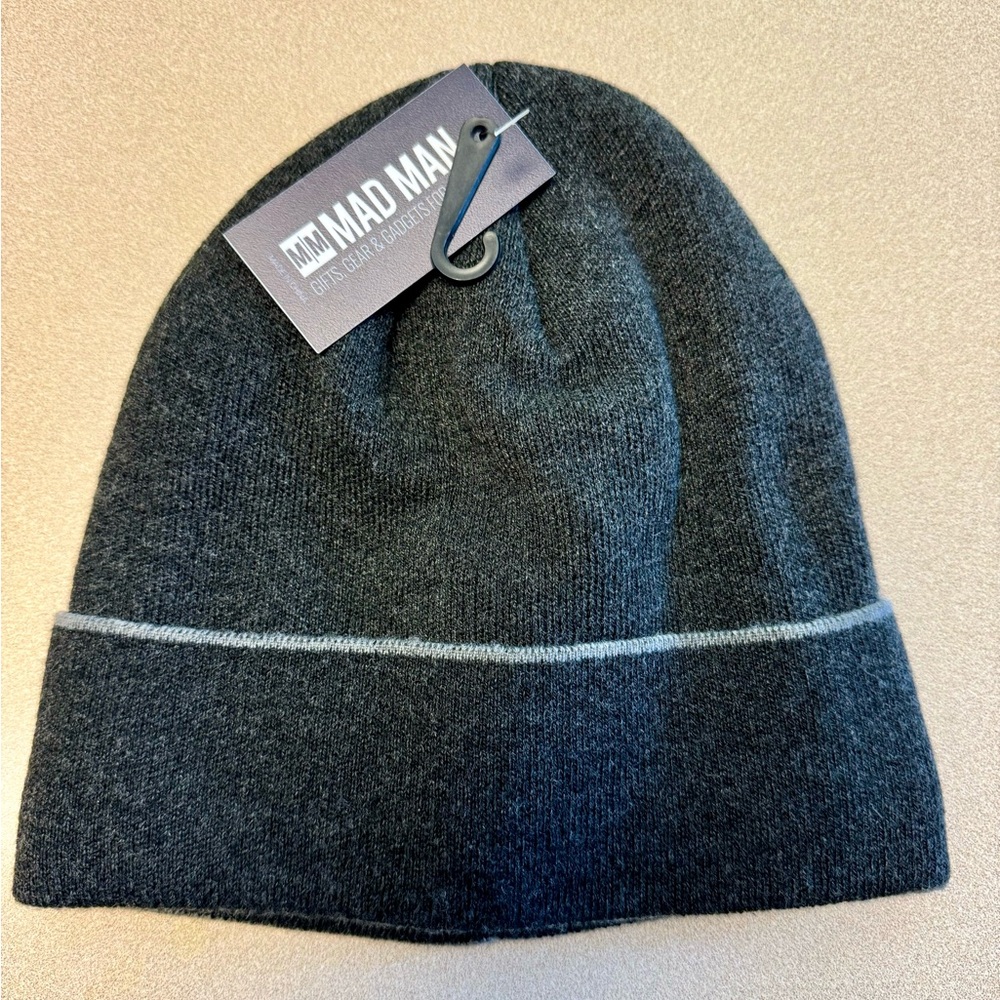 Classic men's beanie silhouette with fur lining. Comfortable woven knit